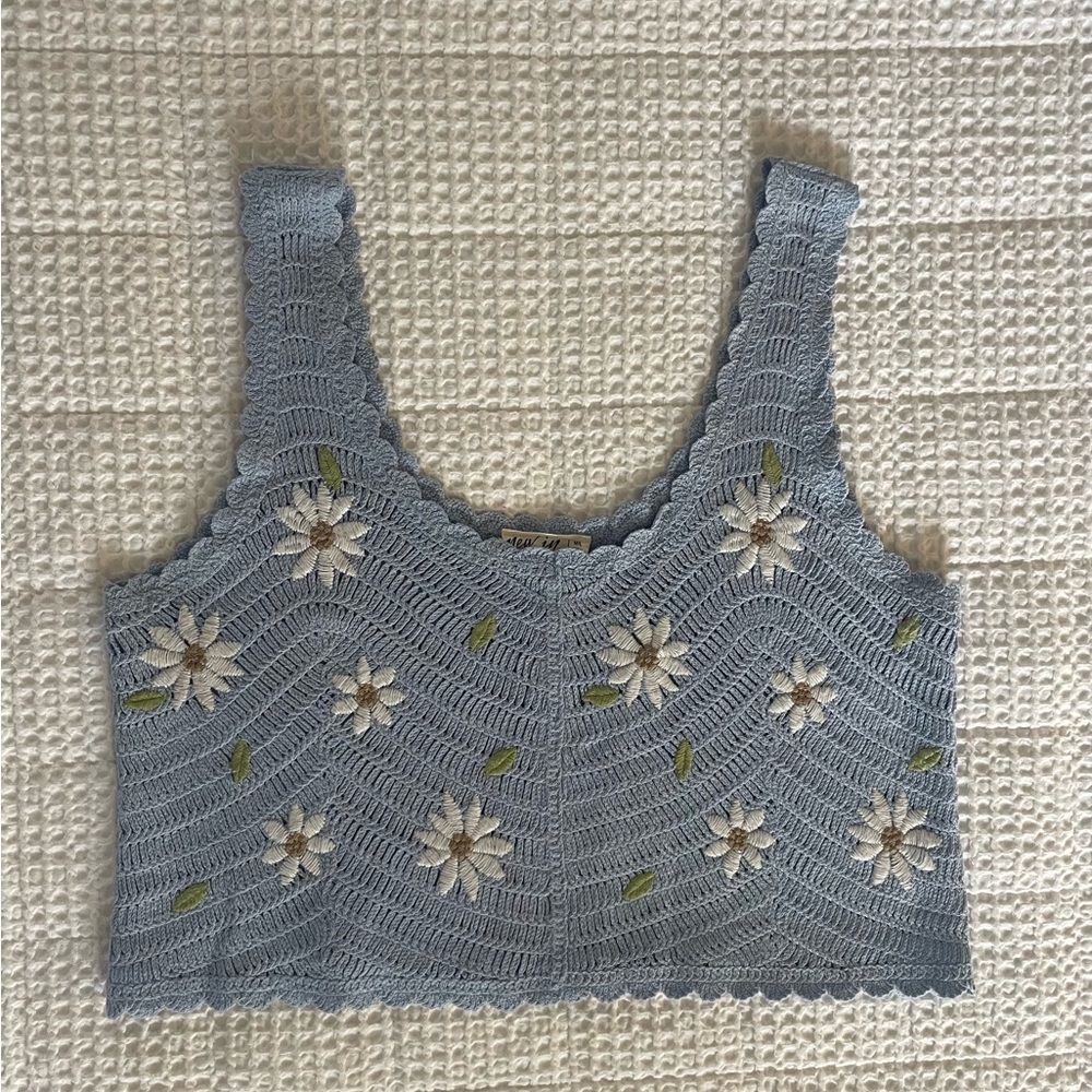 New In Blue Floral Tank Top